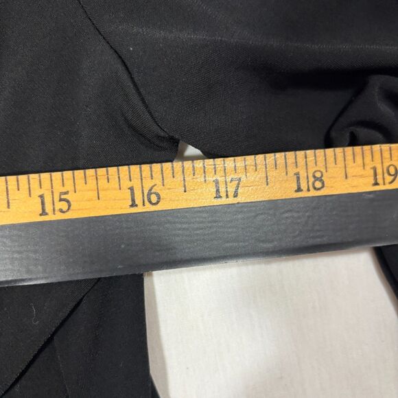 George Faux Wrap Blouse Womens L Black Twist Front Y2K Career Evening Out - Picture 8 of 9